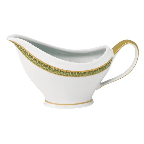 Arcades Green & Gold Sauce Boat by Philippe Deshoulieres 