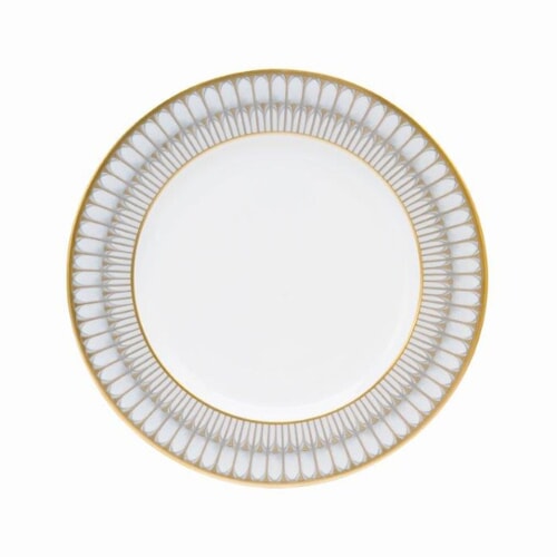 Arcades Grey & Gold Dinner Plate by Philippe Deshoulieres 