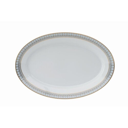 Arcades Grey & Gold Oval Platter by Philippe Deshoulieres 