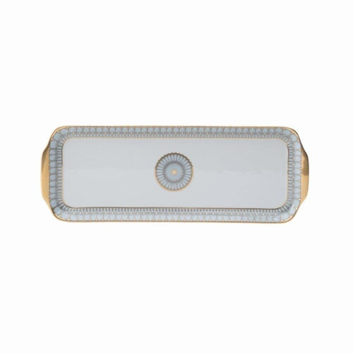 Arcades Grey & Gold Rectangular Platter by Philippe Deshoulieres 