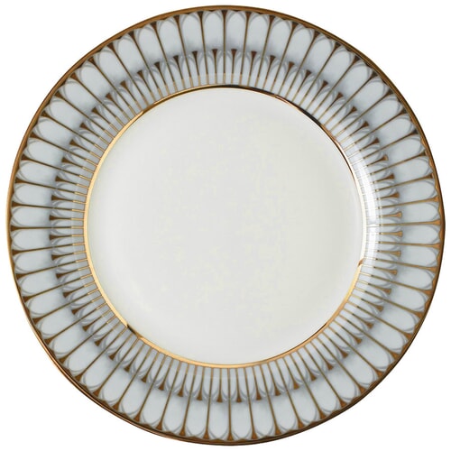 Arcades Grey & Gold Rim Soup Bowl by Philippe Deshoulieres 