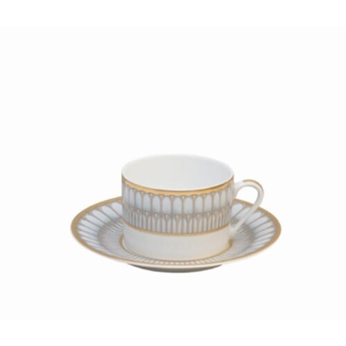 Arcades Grey & Gold Tea Cup by Philippe Deshoulieres 