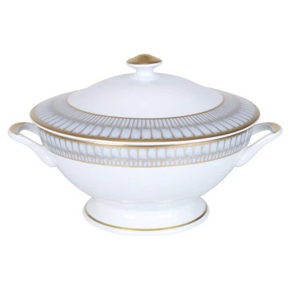 Arcades Grey & Gold Tureen by Philippe Deshoulieres – Sallie Home