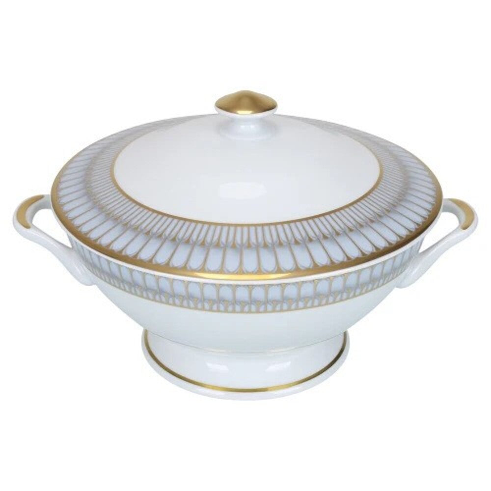 Arcades Grey & Gold Tureen by Philippe Deshoulieres – Sallie Home