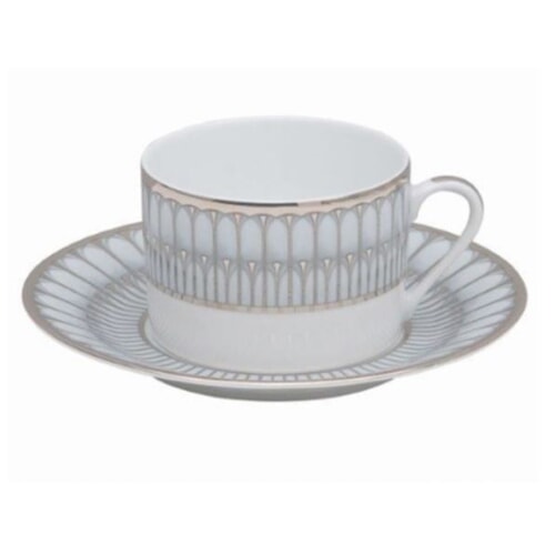 Arcades Grey & Platinum Tea Cup by Philippe Deshoulieres 