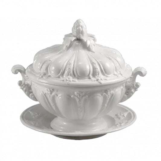 Artichoke Tureen & Stand - Creamware by Mottahedeh