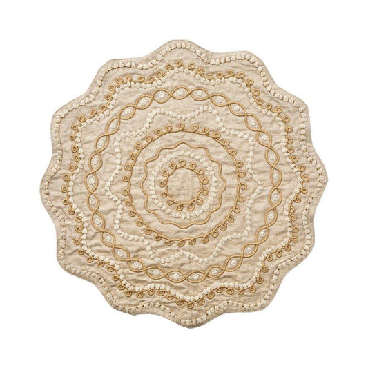 Artisanal Placemat in Natural & Gold - Set of 4 by Kim Seybert 