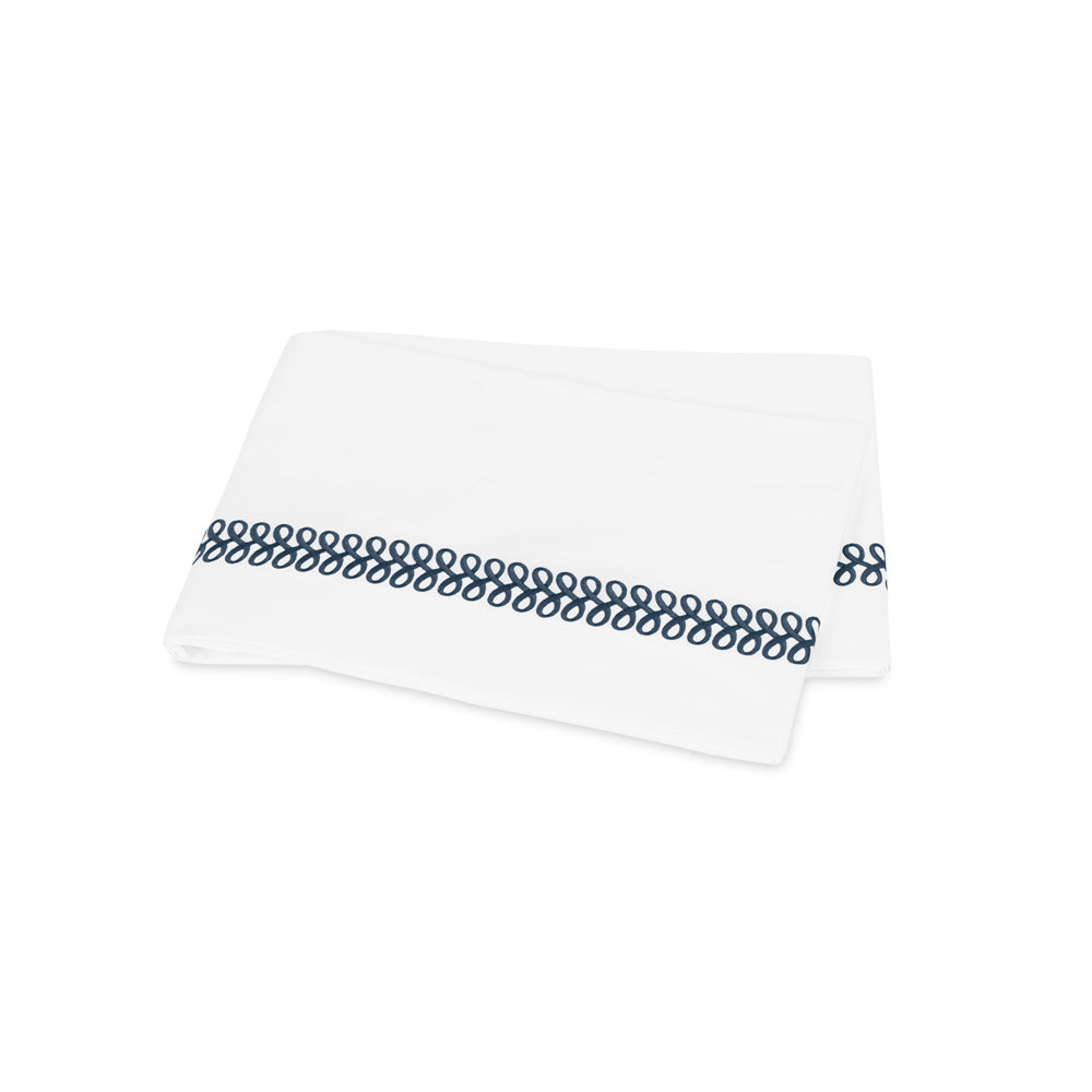 Astor Braid Flat Sheet Indigo 