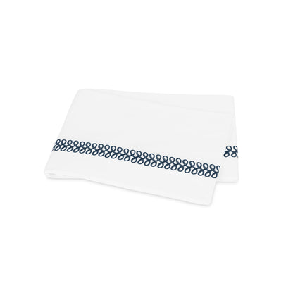 Astor Braid Flat Sheet Indigo 