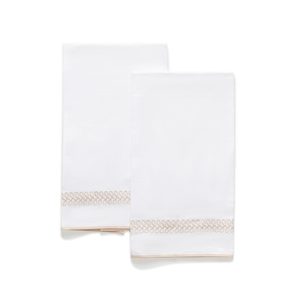 Astor Braid Guest Towels set of 2 Dune 