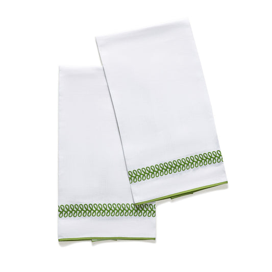 Astor Braid Guest Towels set of 2 Grass 