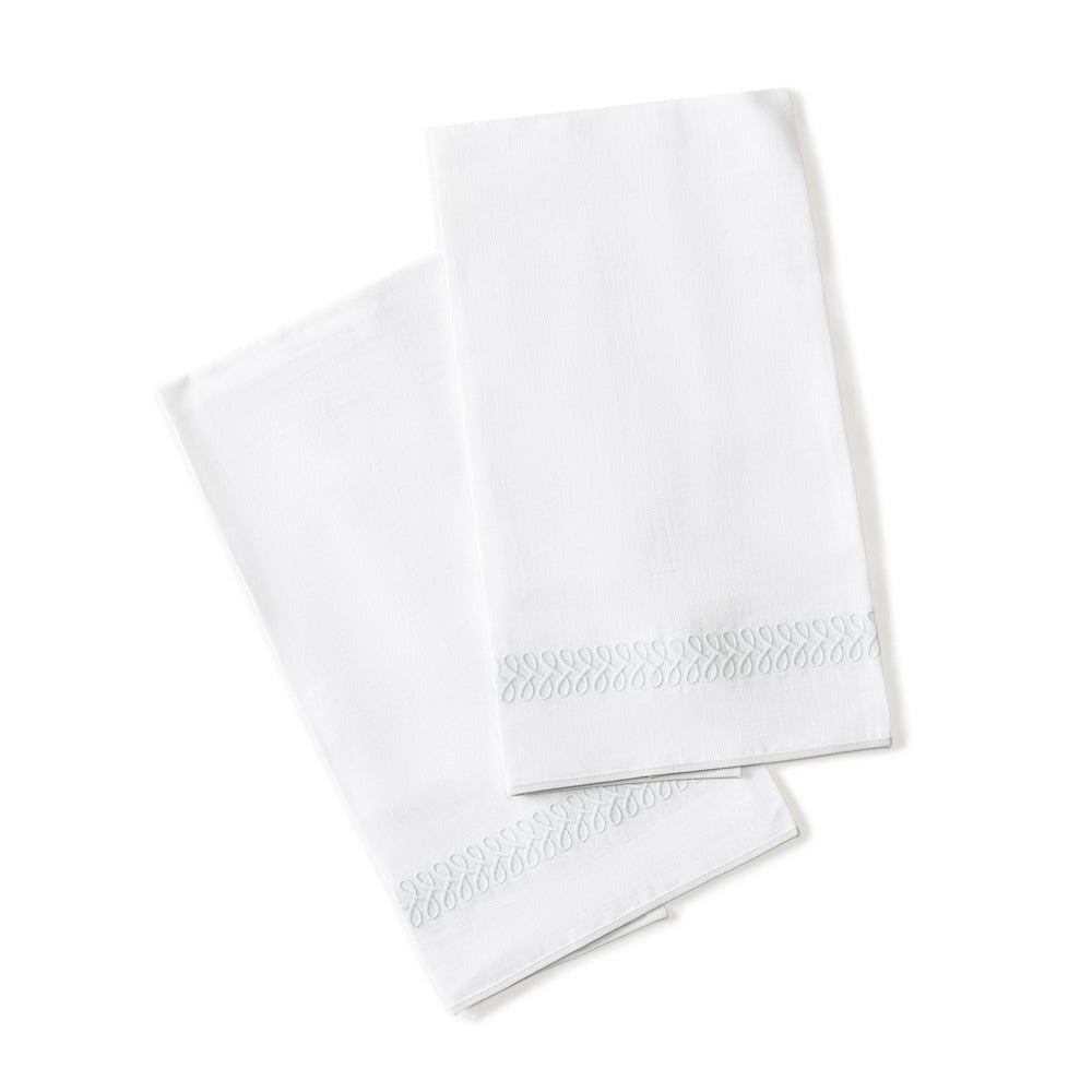 Astor Braid Guest Towels set of 2 Silver 