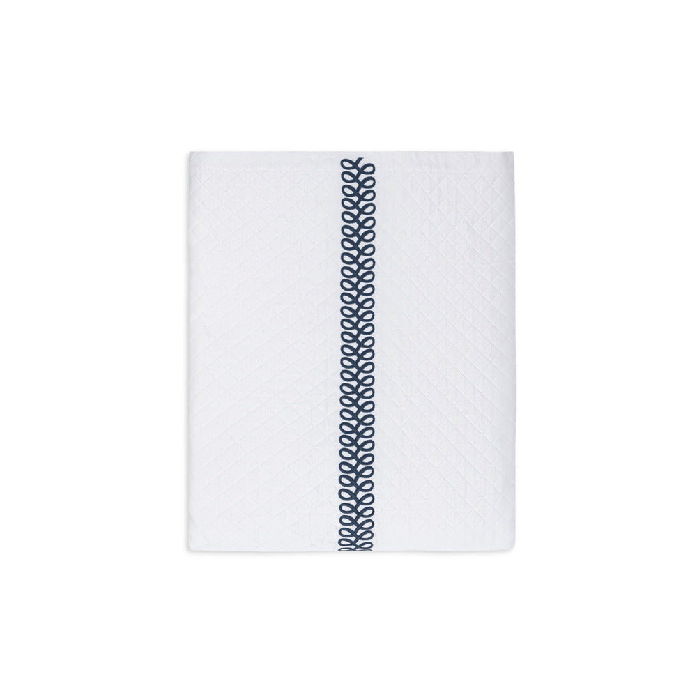 Astor Braid Matelasse Coverlet Indigo 