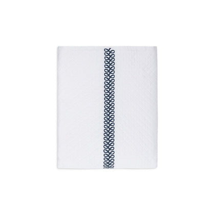 Astor Braid Matelasse Coverlet Indigo 