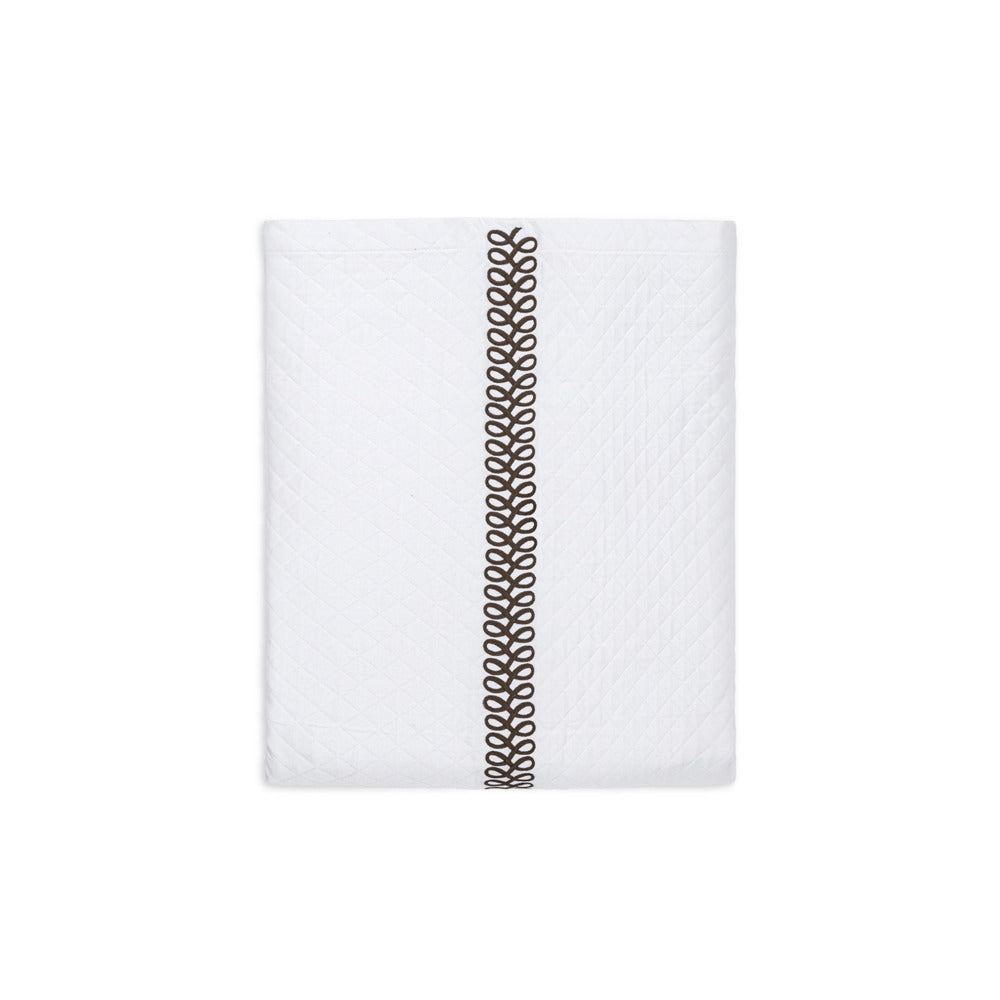 Astor Braid Matelasse Coverlet Mocha 
