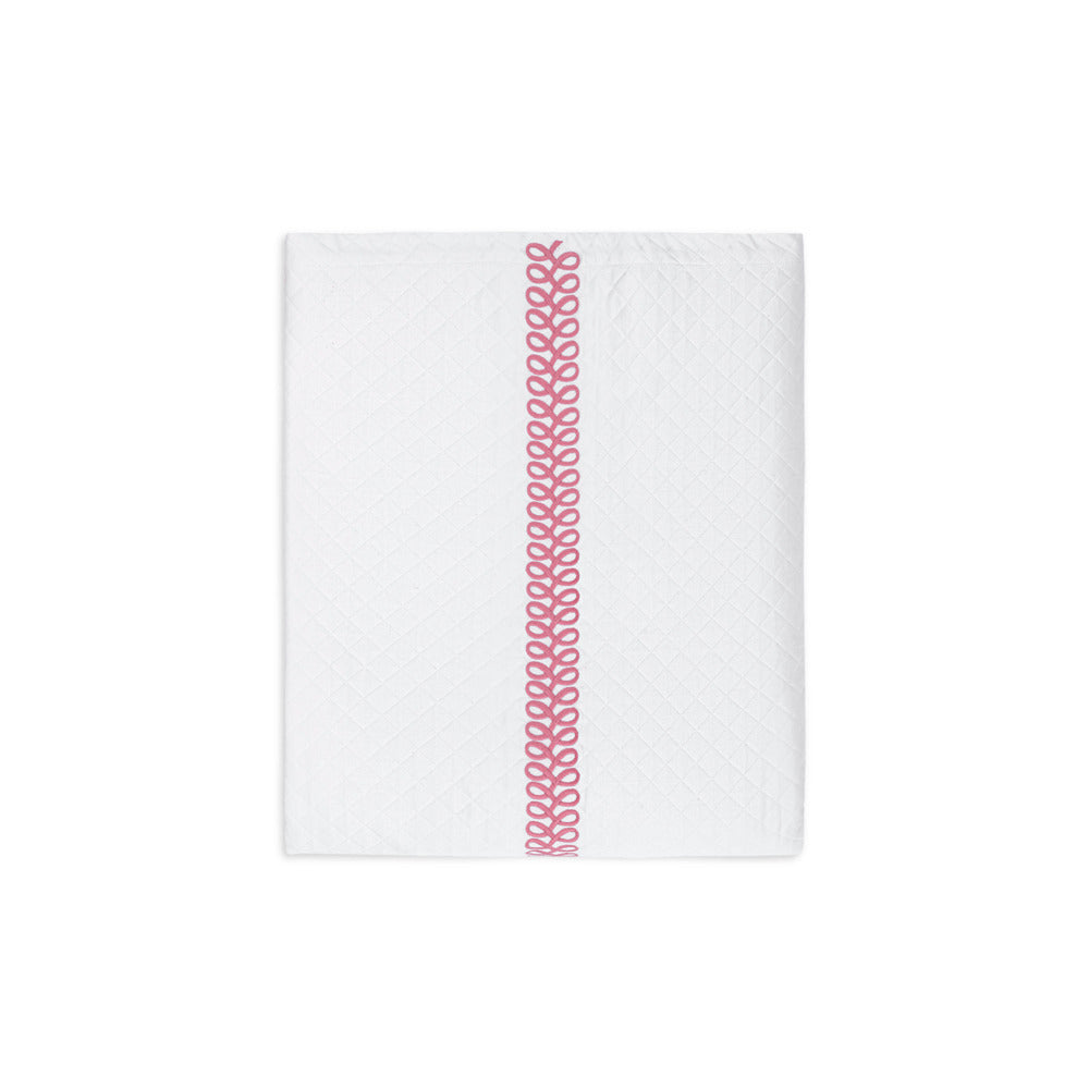 Astor Braid Matelasse Coverlet Peony 