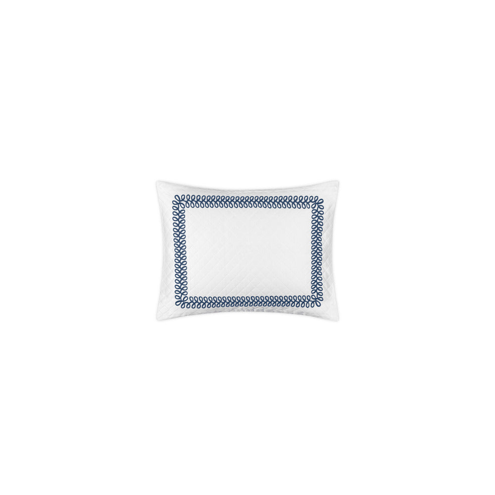 Astor Braid Matelasse Sham Indigo Boudoir 