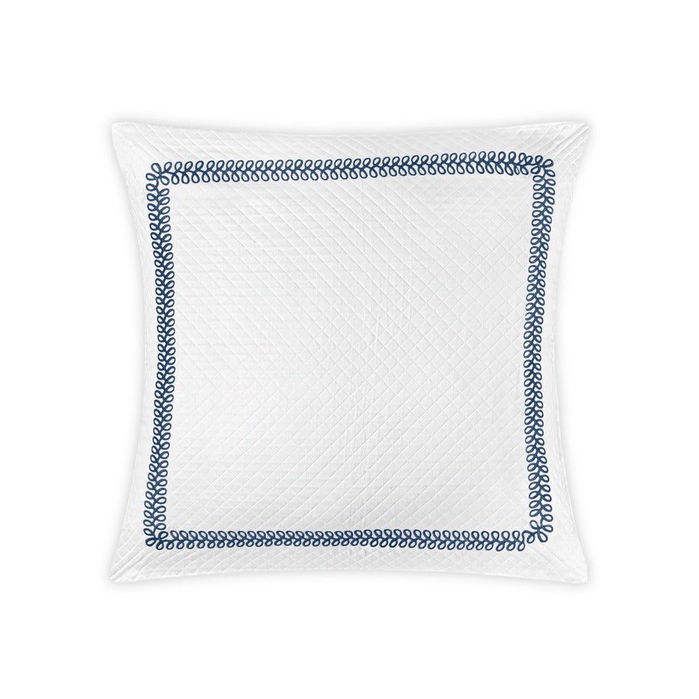 Astor Braid Matelasse Sham Indigo Euro 
