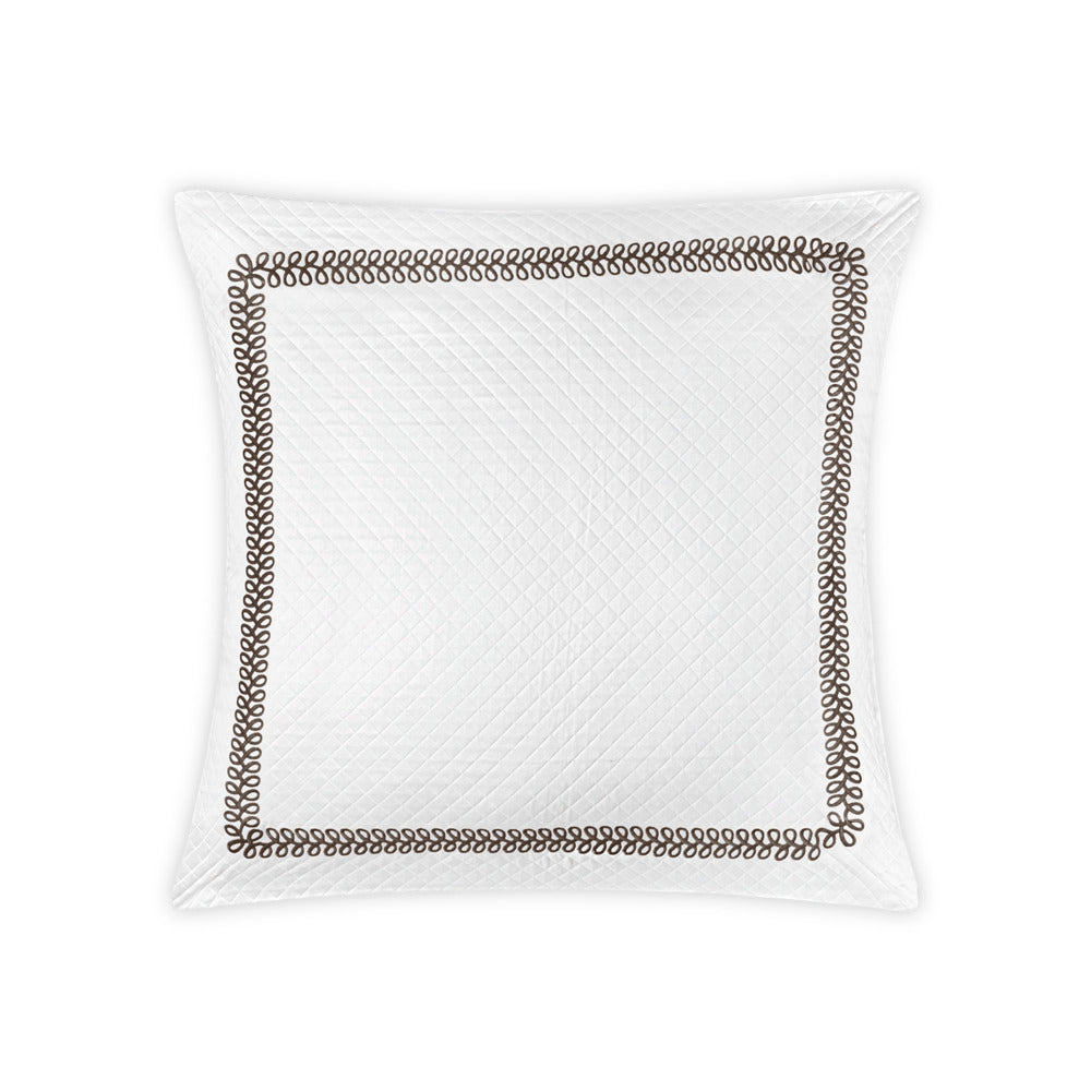 Astor Braid Matelasse Sham Mocha Euro 