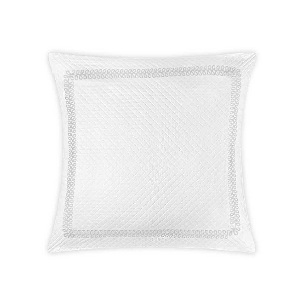 Astor Braid Matelasse Sham Silver Euro 