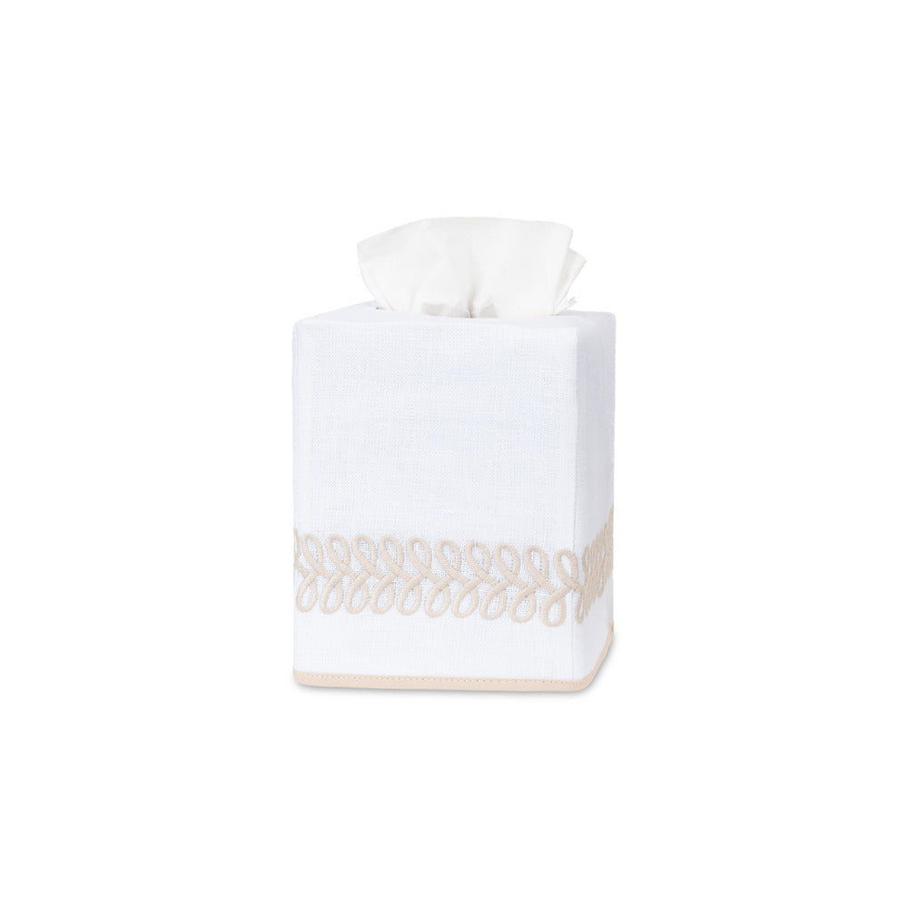 Astor Braid Tissue Box Cover Dune 