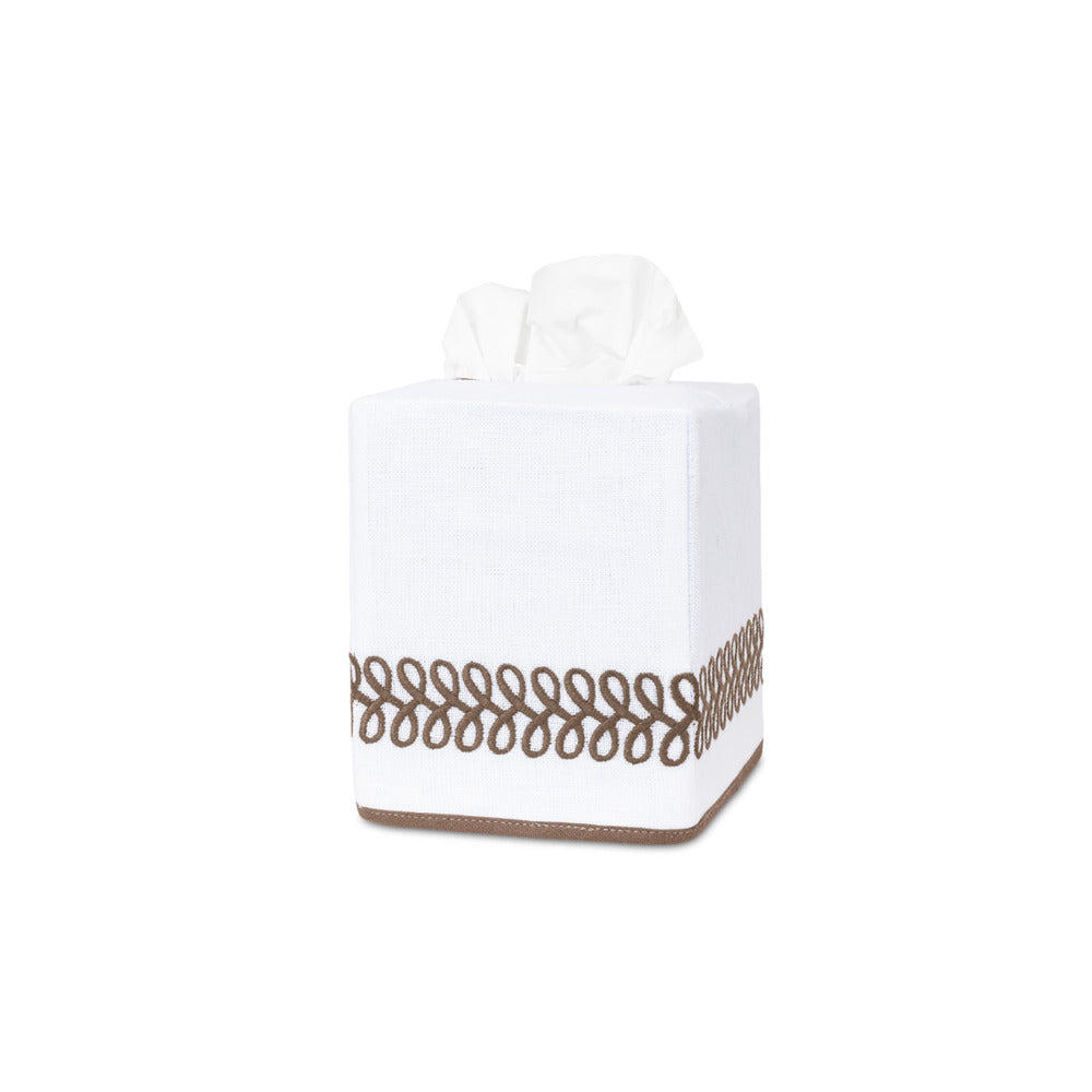 Astor Braid Tissue Box Cover Mocha 