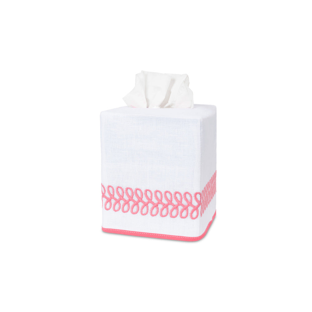 Astor Braid Tissue Box Cover Peony 