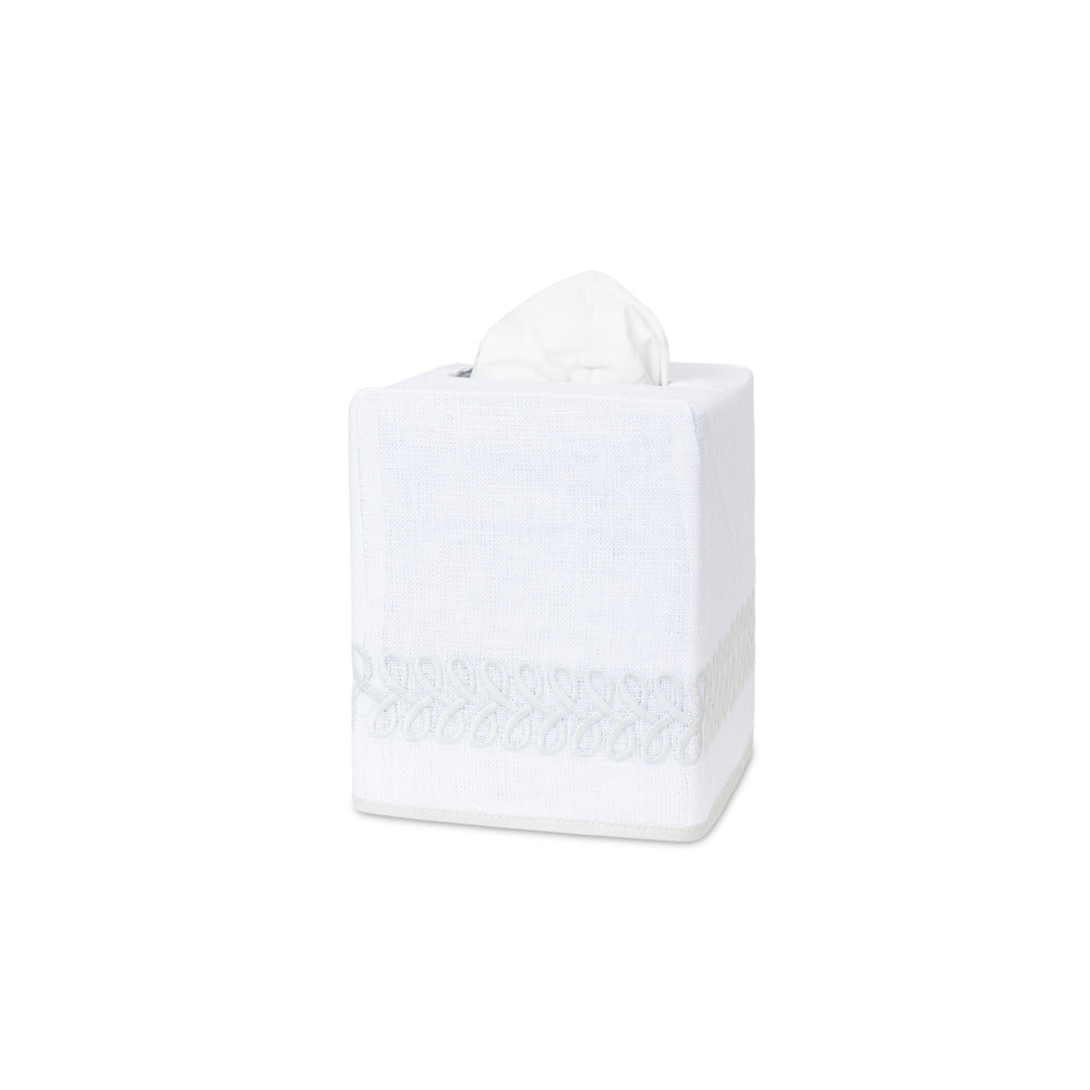 Astor Braid Tissue Box Cover Silver 