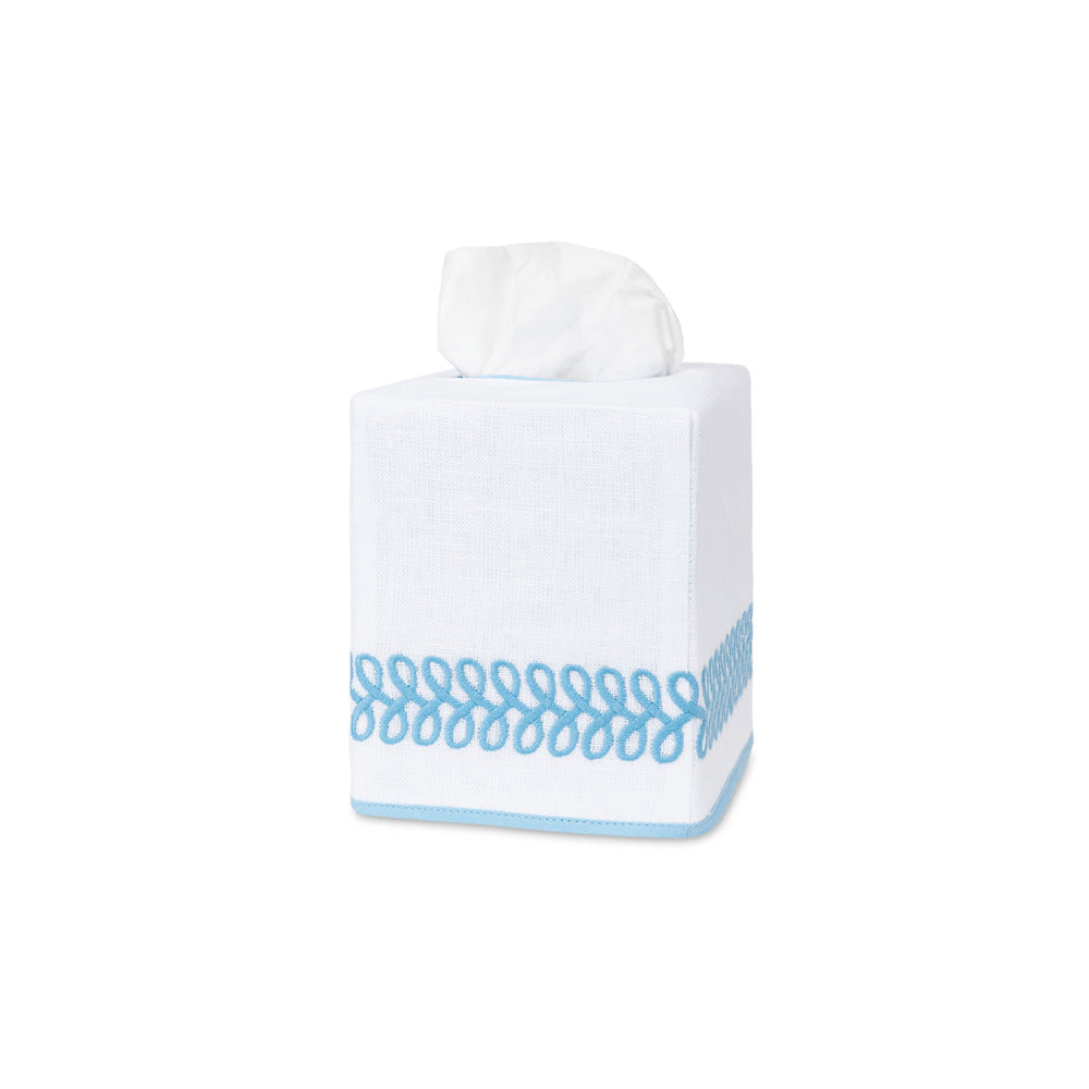 Astor Braid Tissue Box Cover Sky 