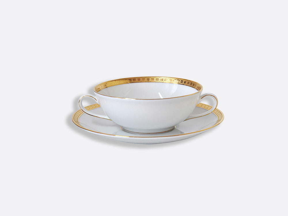 Athena Gold Cream Cup & Saucer 5" by Bernardaud 