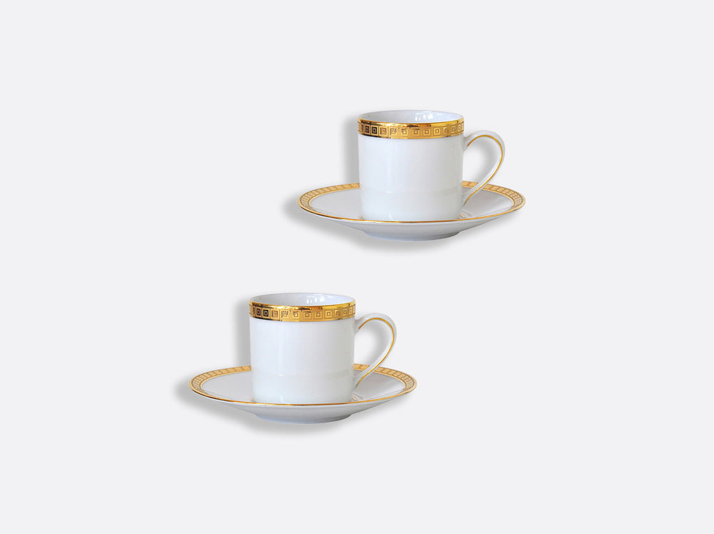 Athena Gold Set of Espresso Cups & Saucers 3 Oz by Bernardaud 2