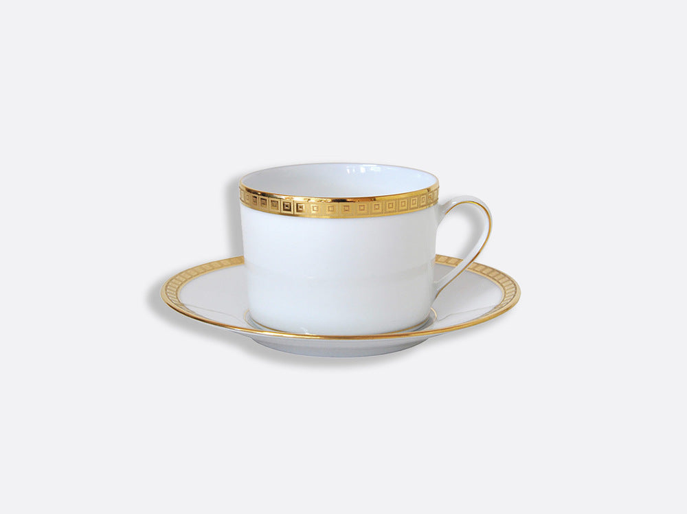 Athena Gold Tea Cup & Saucer 5 Oz by Bernardaud 