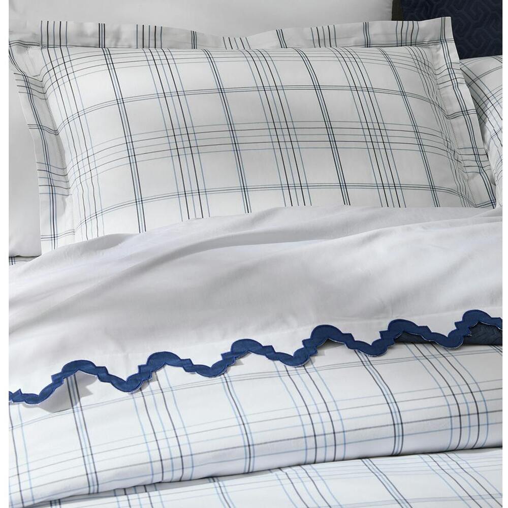 August Plaid Flat Sheet Navy 3