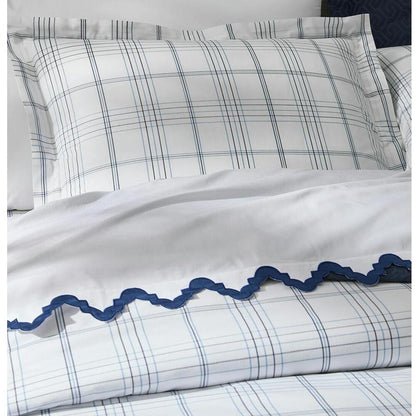 August Plaid Flat Sheet Navy 3