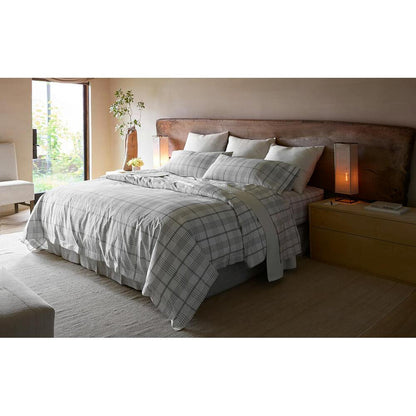 August Plaid Flat Sheet Navy 4