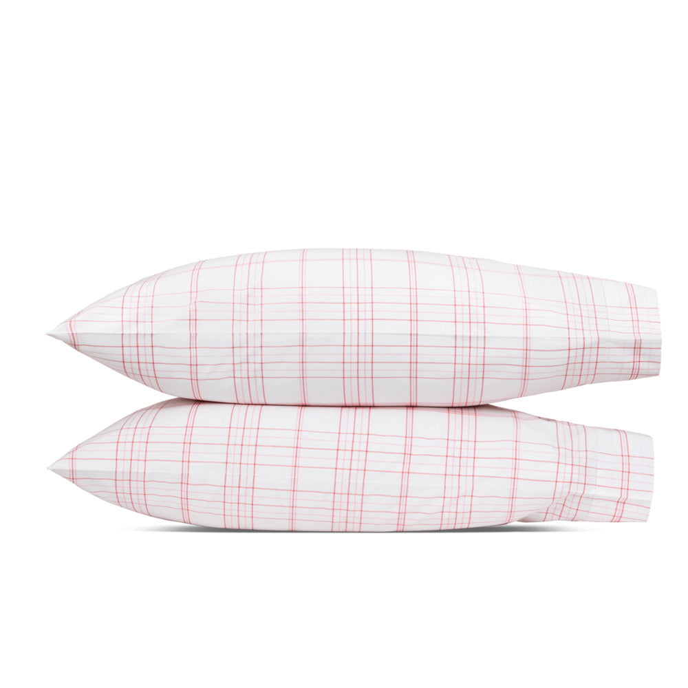 August Plaid Pillowcase Pair Peony 