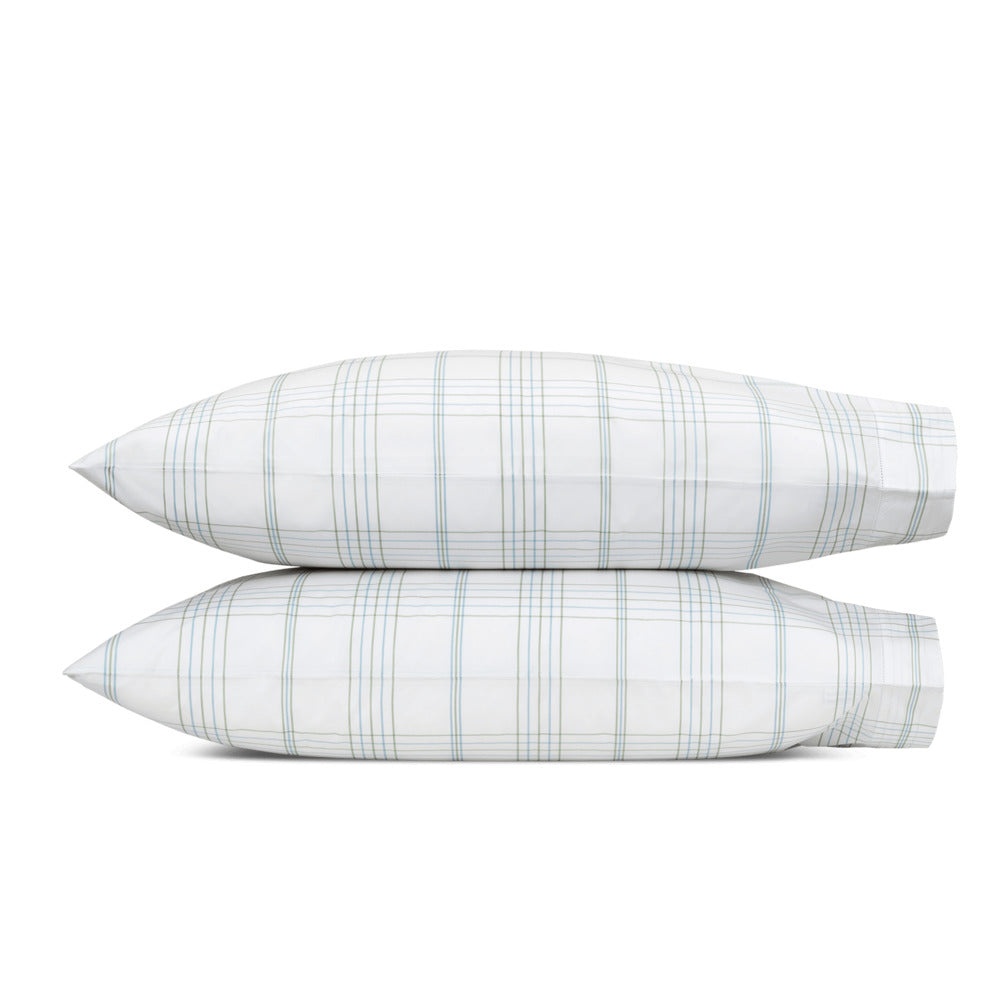 August Plaid Pillowcase Pair Sea 