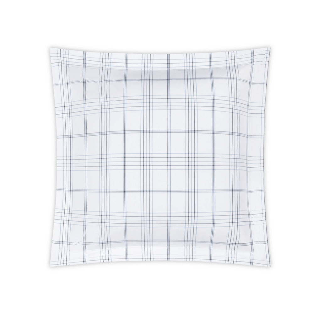 August Plaid Sham Navy Euro 