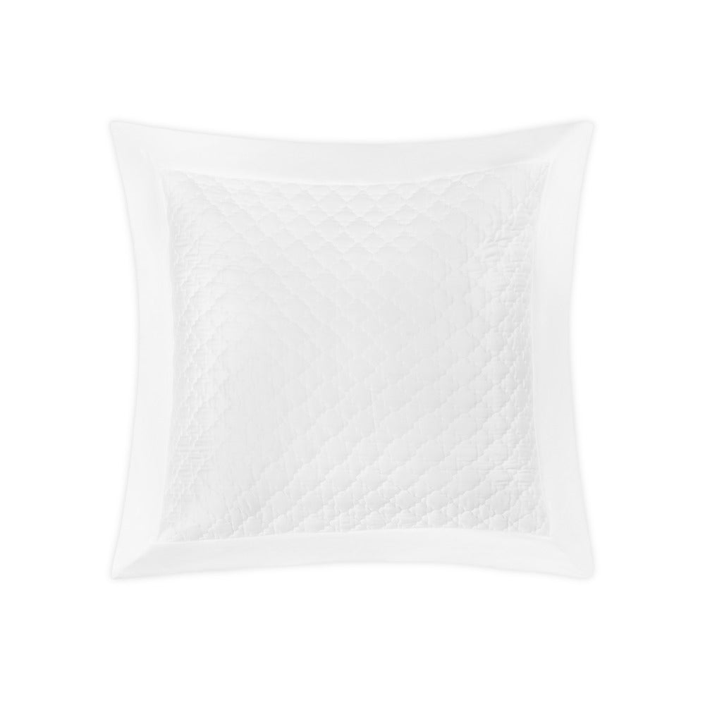 Ava Sham White Quilted Euro 