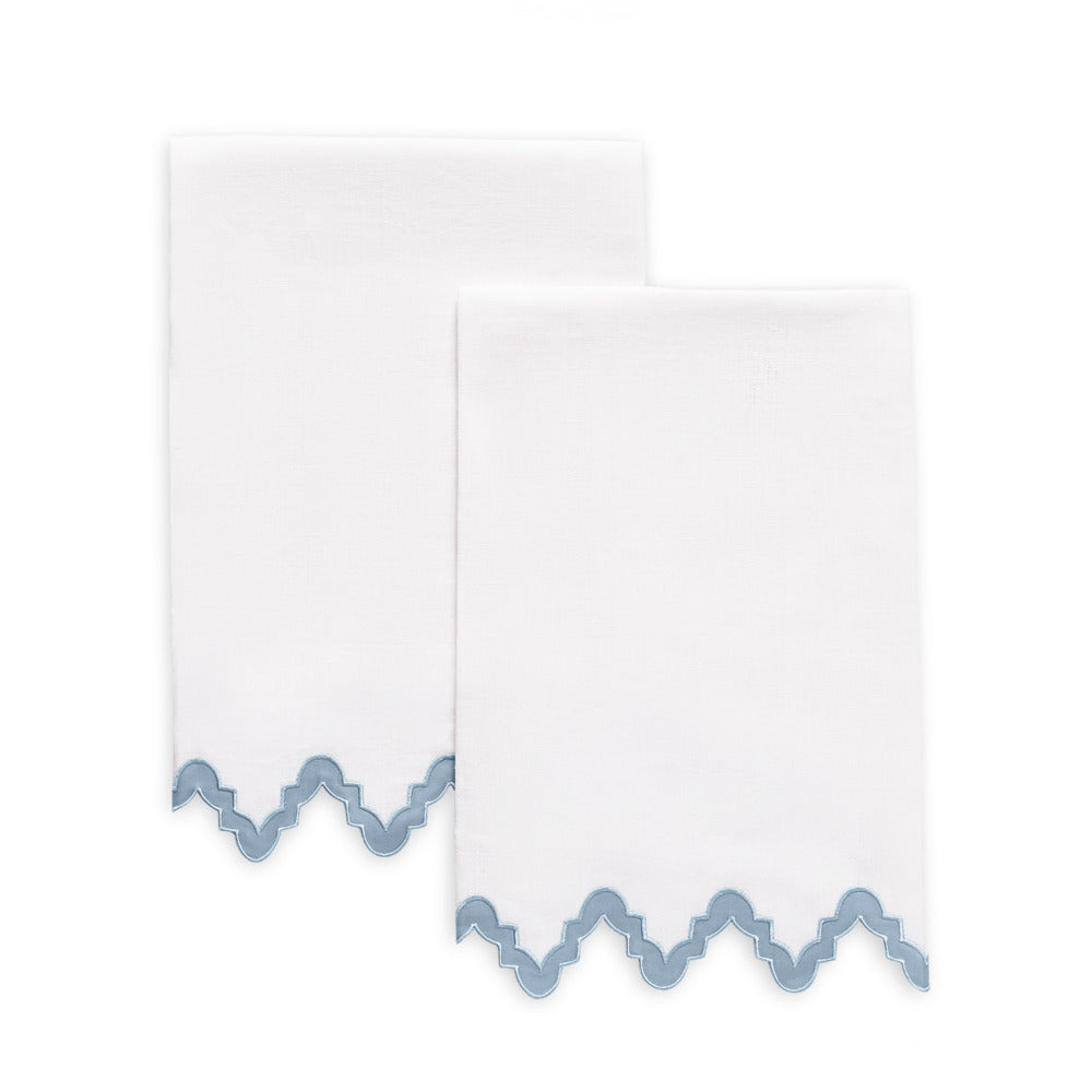 Aziza Guest Towels set of 2 Hazy Blue 