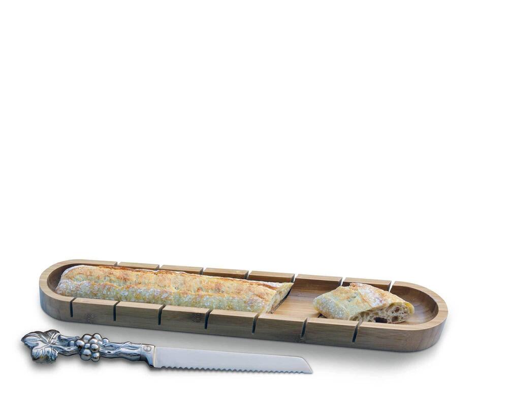 Baguette Board with Grape Bread Knife by Arthur Court Designs 2