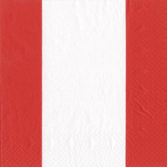 Bandol Stripe Red Cocktail Napkin By Caspari by Mariposa 