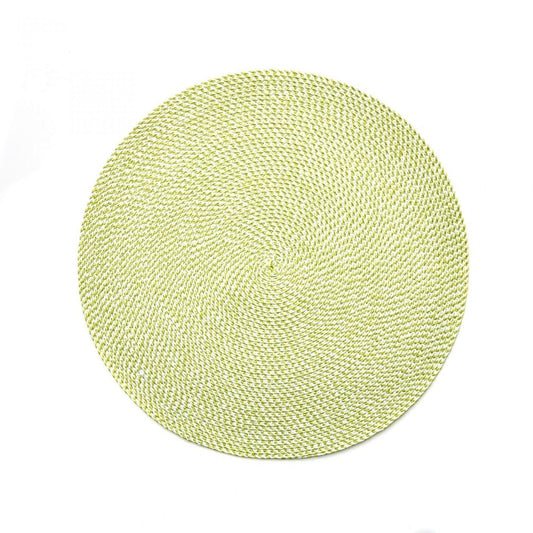 Basketweave Round PM Avocado/White by Deborah Rhodes 
