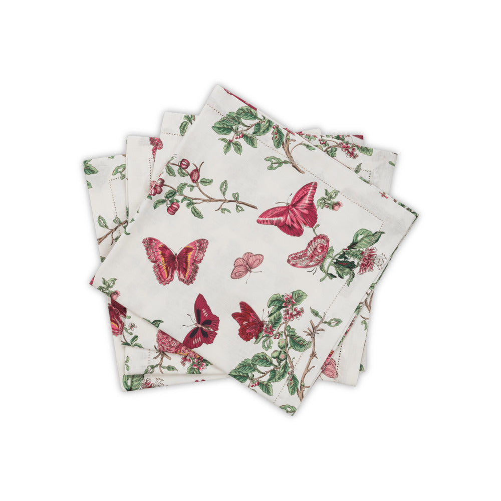 Baudin Butterfly Napkin - Ruby (set of 4)