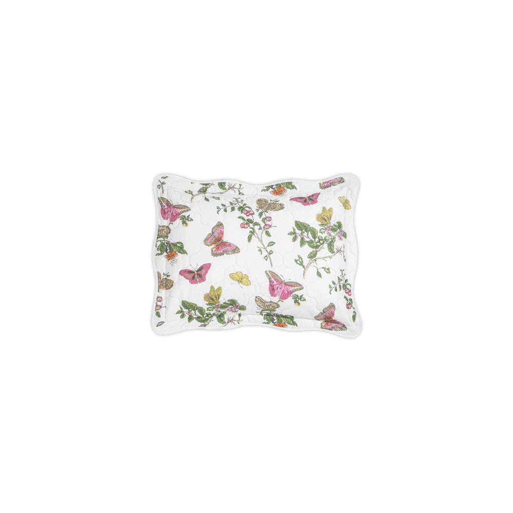 Baudin Butterfly Sham Pink Quilted Boudoir 