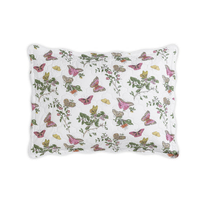 Baudin Butterfly Sham Pink Quilted Standard 