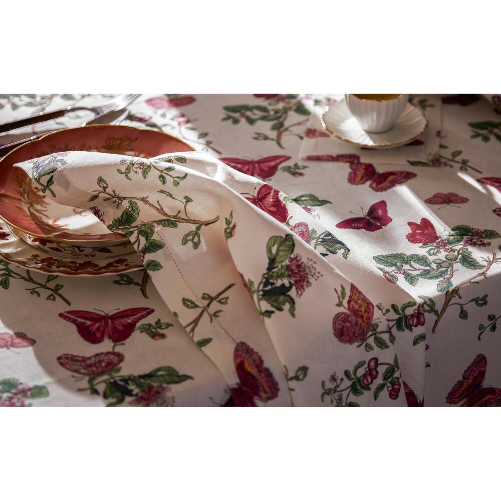 Baudin Butterfly Tablecloth Ruby 5