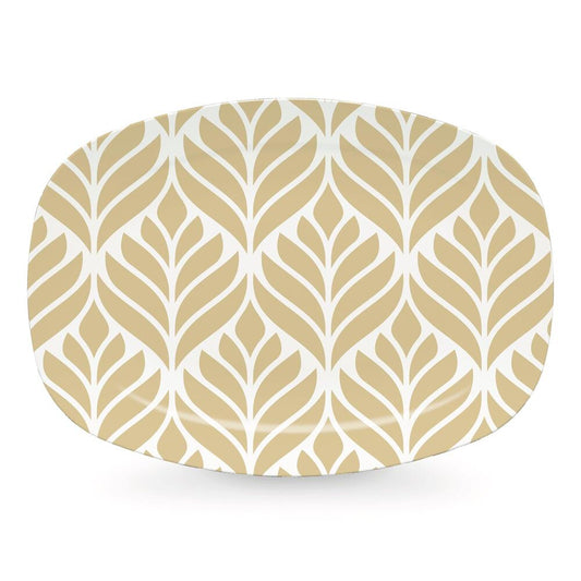 Beige Damask Platter by Mariposa 