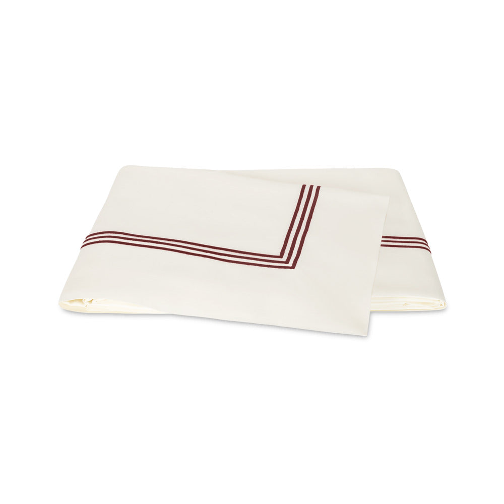 Bel Tempo Nocturne Flat Sheet Ivory & Red 