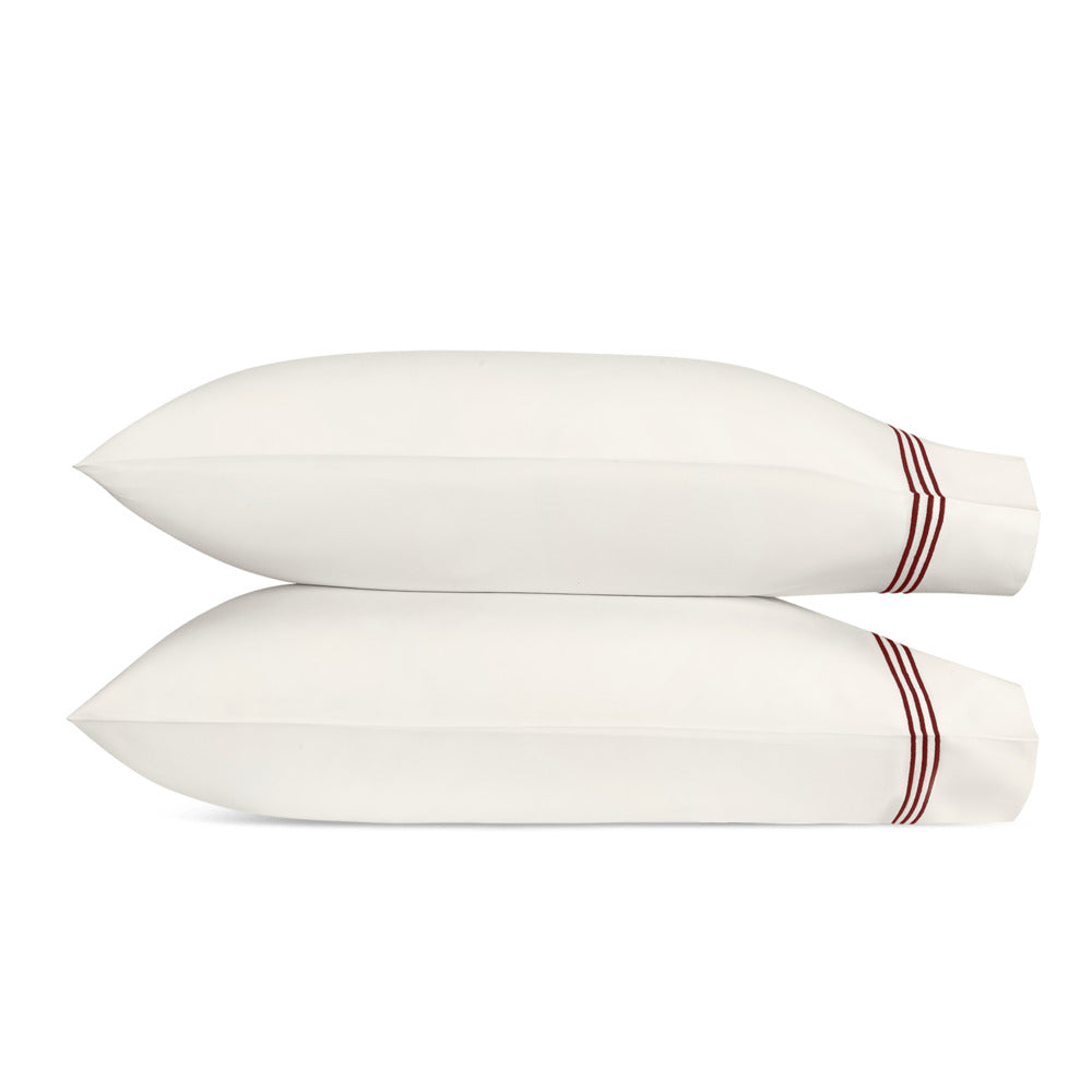 Bel Tempo Nocturne Pillowcase Pair Ivory & Red 